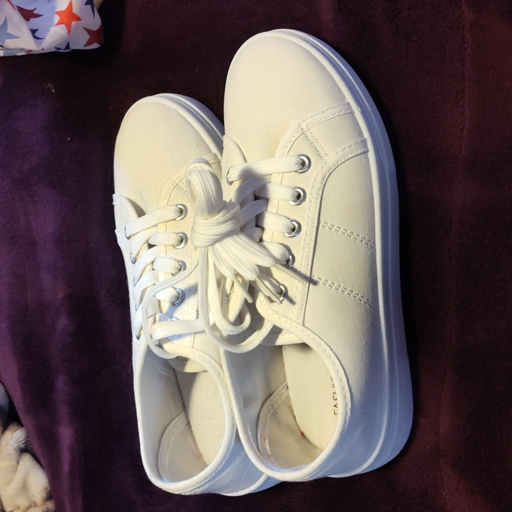 White canvas sneakers